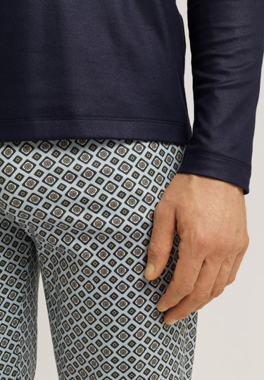 Night And Day Cotton V-Neck Pajama Set | Grey Gems Print 75462-3071